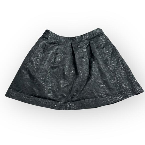 Tommy Hilfiger Mini Skirt Women's 12 Black Pleated A-Line Textured Plaid - Picture 2 of 7